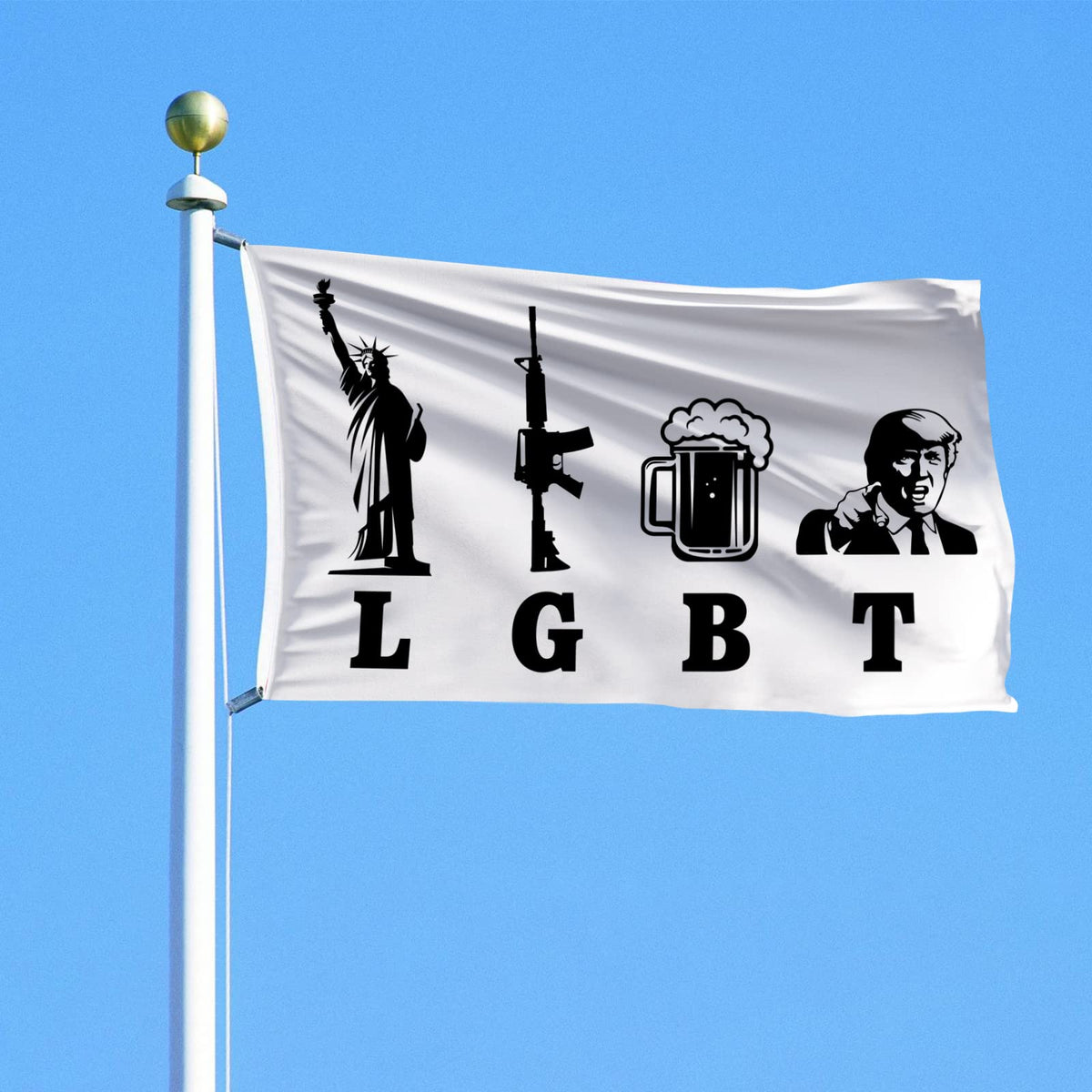 XEODE Liberty Guns Flag material close-up highlights polyester weave.