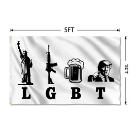 XEODE Liberty Guns Flag wide shot shows bold 3x5 design.