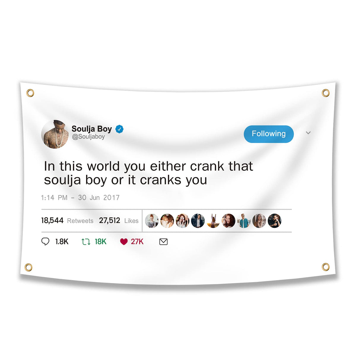XEODE Soulja Boy flag in 3x5ft for dorm decor with bold, eye-catching colors.