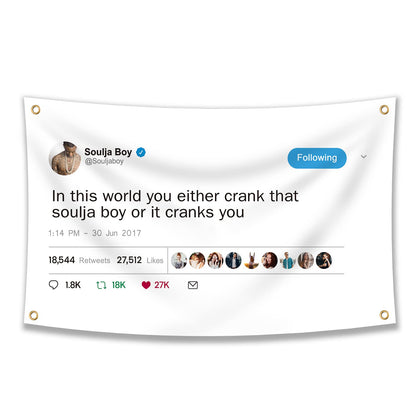 XEODE Soulja Boy flag in 3x5ft for dorm decor with bold, eye-catching colors.