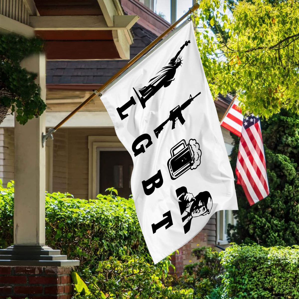 XEODE Trump flag wind-test proves sturdy printing in breeze.