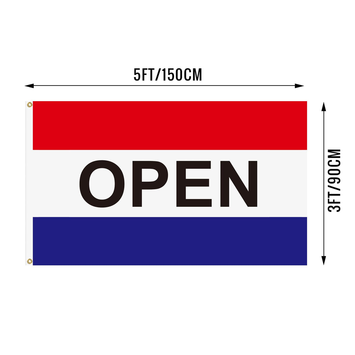 Xepaxon Open Flag 3x5 with brass grommets for durable hanging