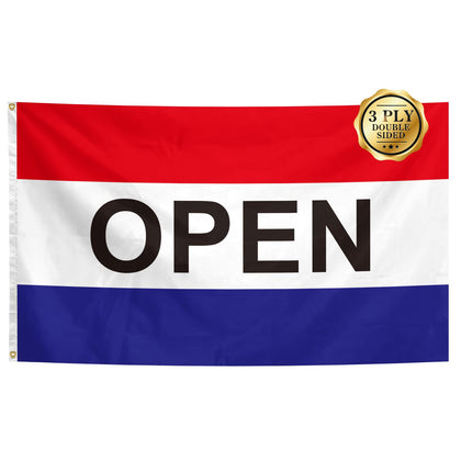Xepaxon Open Flag 3x5, double-sided for eye-catching visibility indoors and outdoors