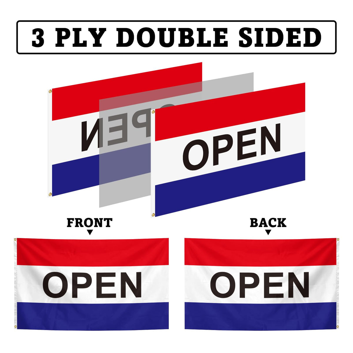 Xepaxon Open Flag 3x5, high-definition print for crisp, vibrant patterns
