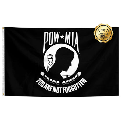 Xepaxon Pow Mia flag front view with bright double-sided design for indoor or outdoor display