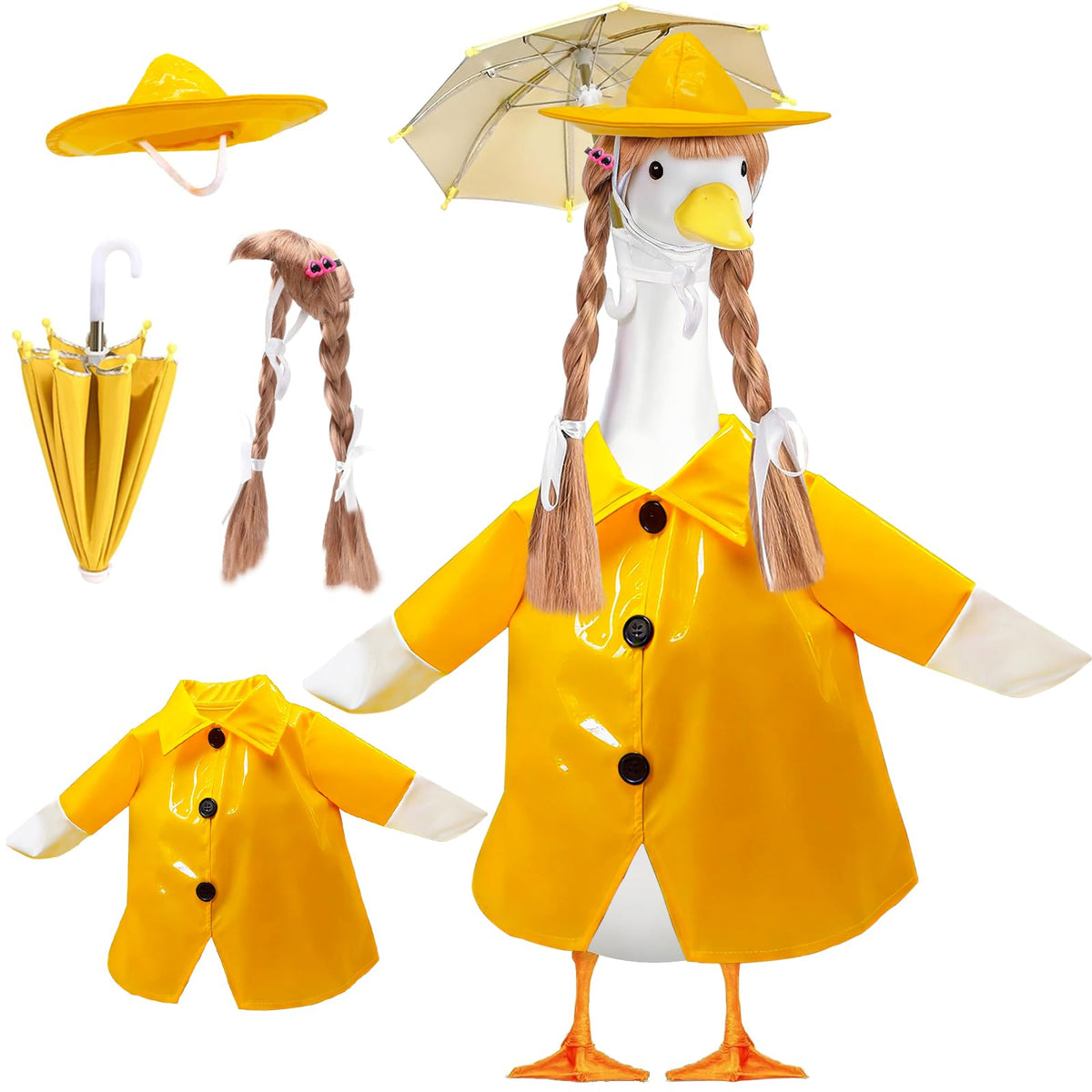 XEVZOK porch goose yellow raincoat for outdoor decor with weather protection