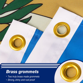 XIFAN Oklahoma flag four rows hem close-up highlights reinforced stitching for lasting use.