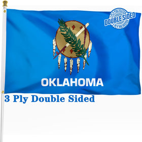 XIFAN Oklahoma flag front view shows bold print for outdoor display.