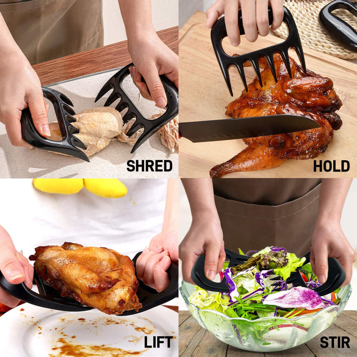 XFGSYXS Meat Shredder Claws ergonomic grip for safe barbecue handling