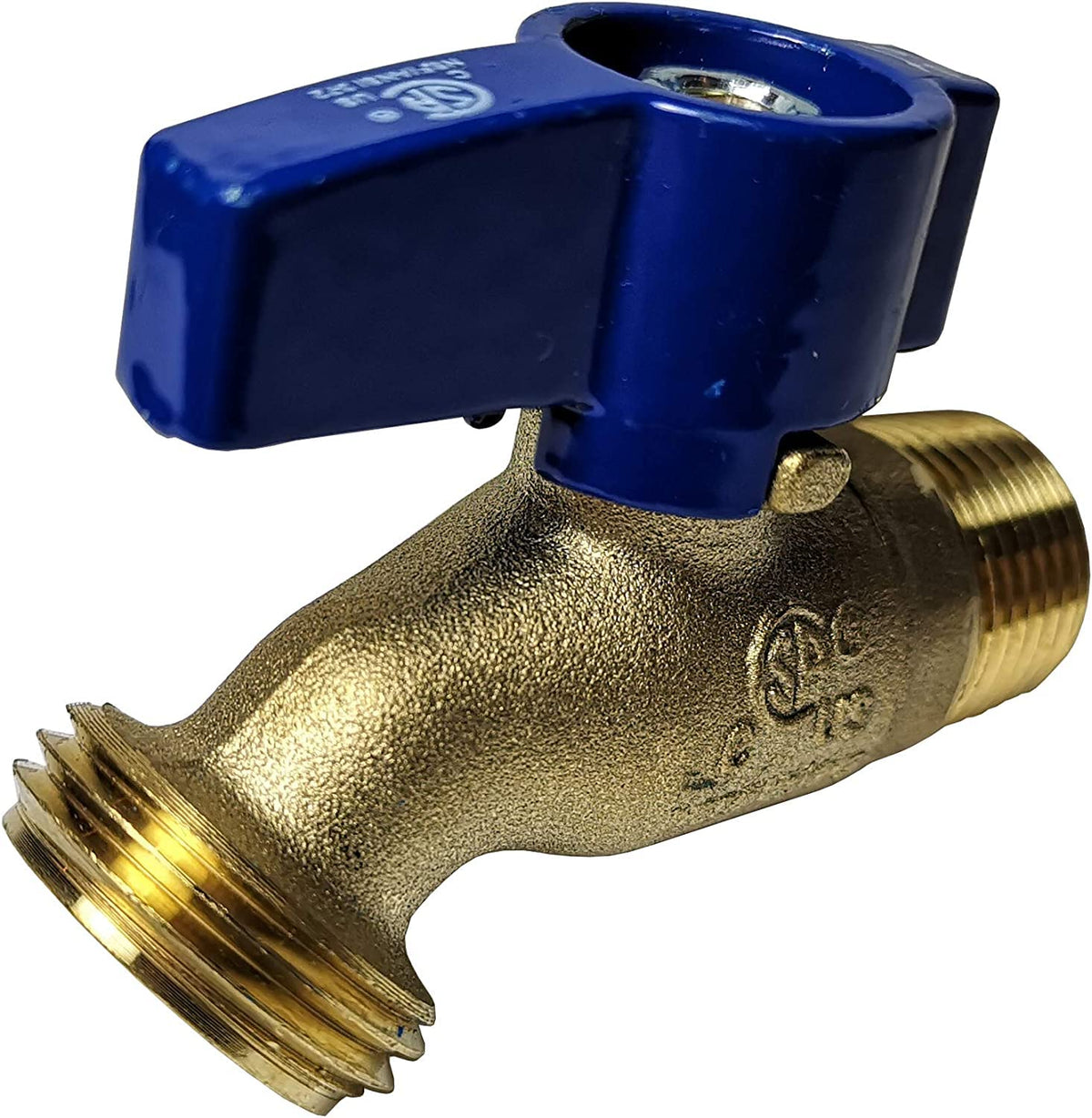 XFITTING brass hose bibb closeup shows durable outdoor hardware.