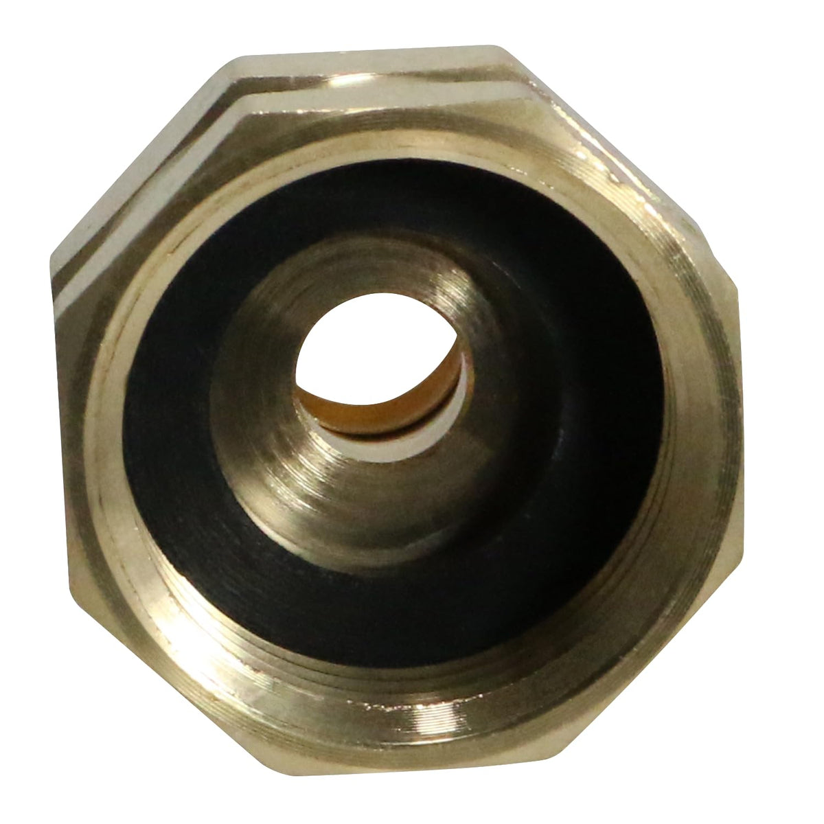 Close-up of XFITTING adapter highlighting full-flow design for higher water volume.