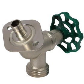 XFITTING brass sillcock with 3/4 GHT outlet for hose compatibility.