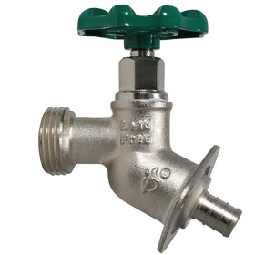 XFITTING brass PEX sillcock inlet for a secure outdoor connection.