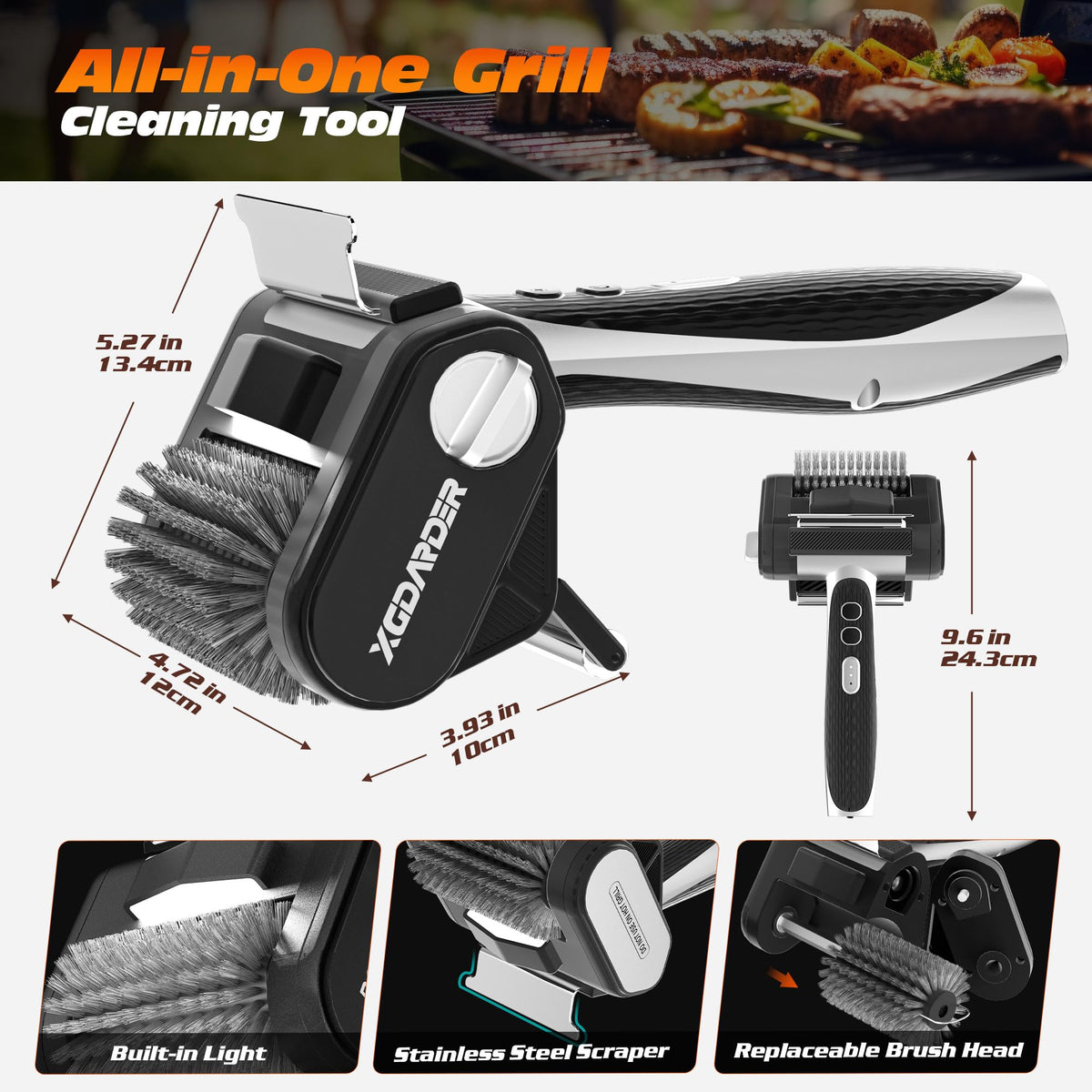 XGDARDER dishwasher-safe brush head prevents bristle shedding during cleanup
