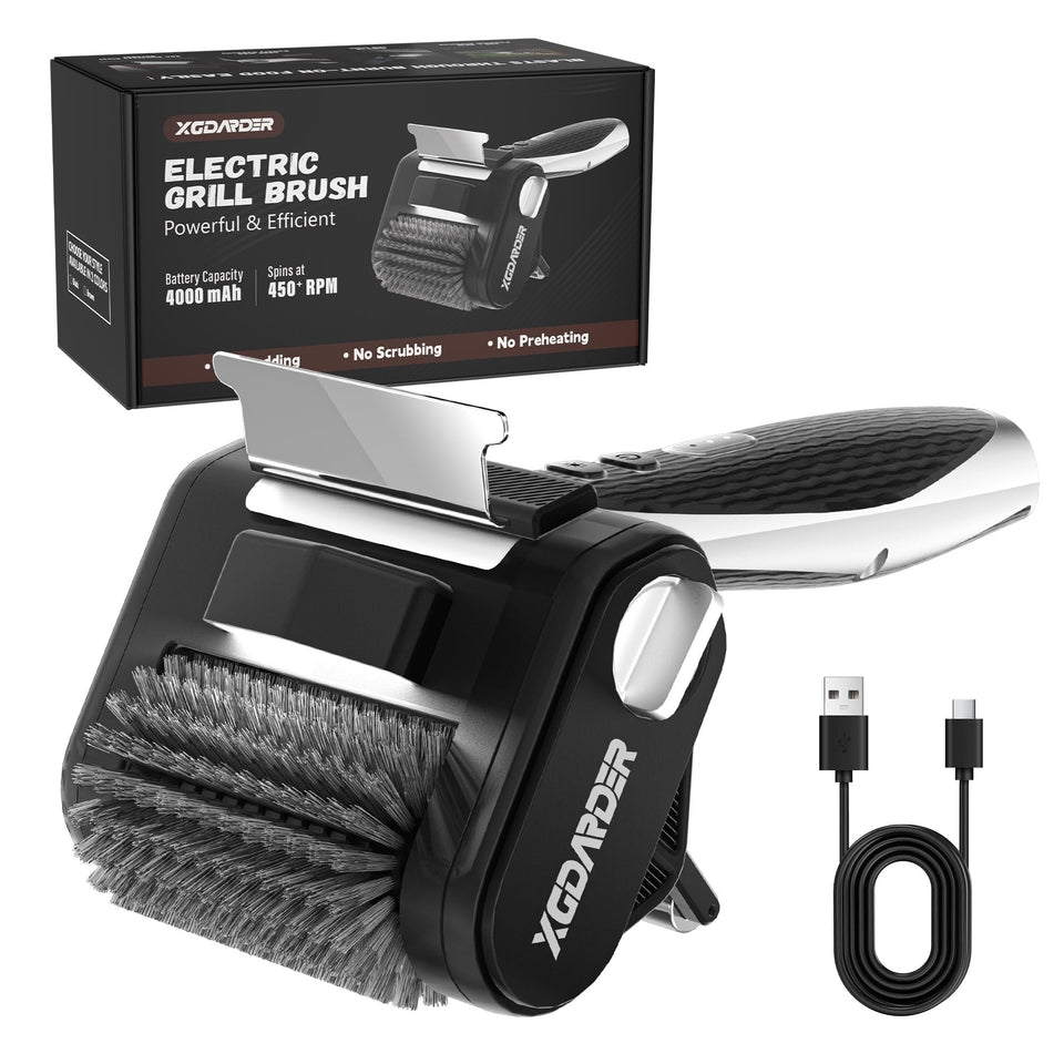 XGDARDER electric grill brush with LED light for night cleaning