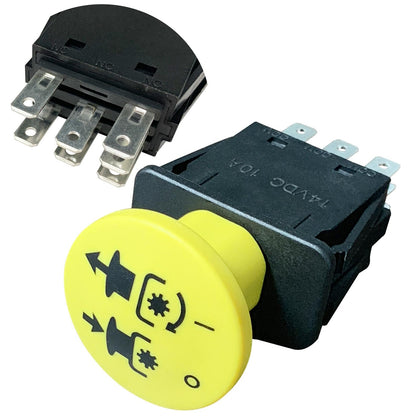 Xghdalk PTO switch front view with seven terminals for versatile fittings.