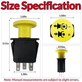 Xghdalk PTO switch side view showcases compact rugged design for easy installation.