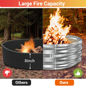 XGMDD 12-inch tall fire bowl ready for stacked wood burning