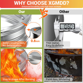 XGMDD heavy-duty 0.8mm galvanized steel fire ring ready for use