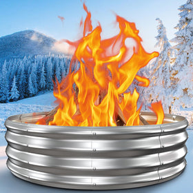 XGMDD fire pit ring installed in a backyard setting for gatherings