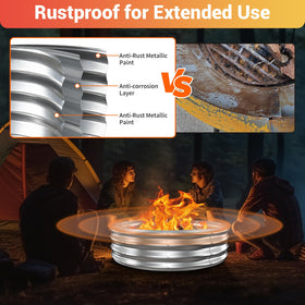 XGMDD fire pit ring with rustproof finish resisting weather