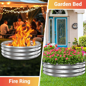 XGMDD fire pit ring with wind-blocking design containing sparks