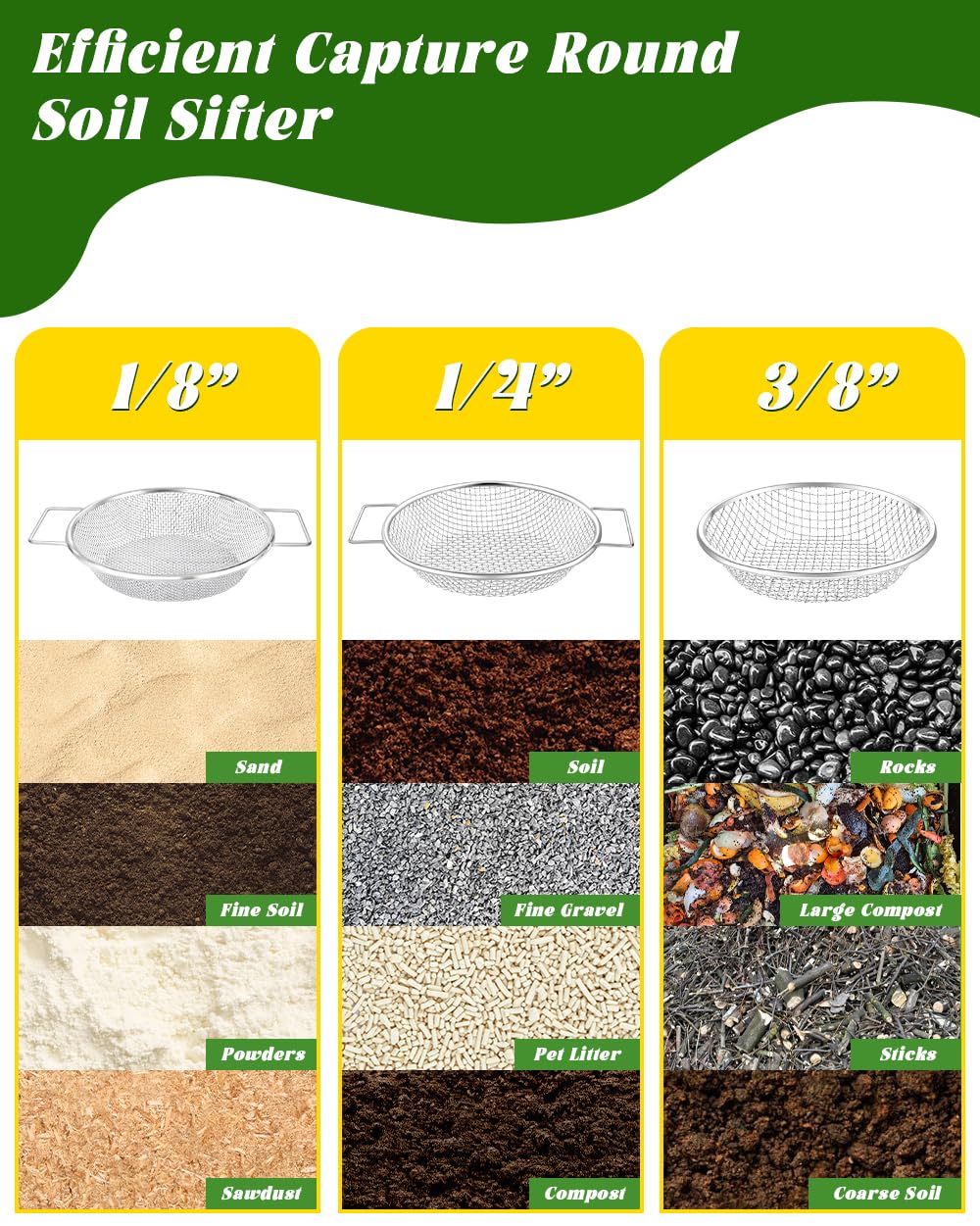 Xgunion compost sifter supports multi-use filtering of soil and rocks