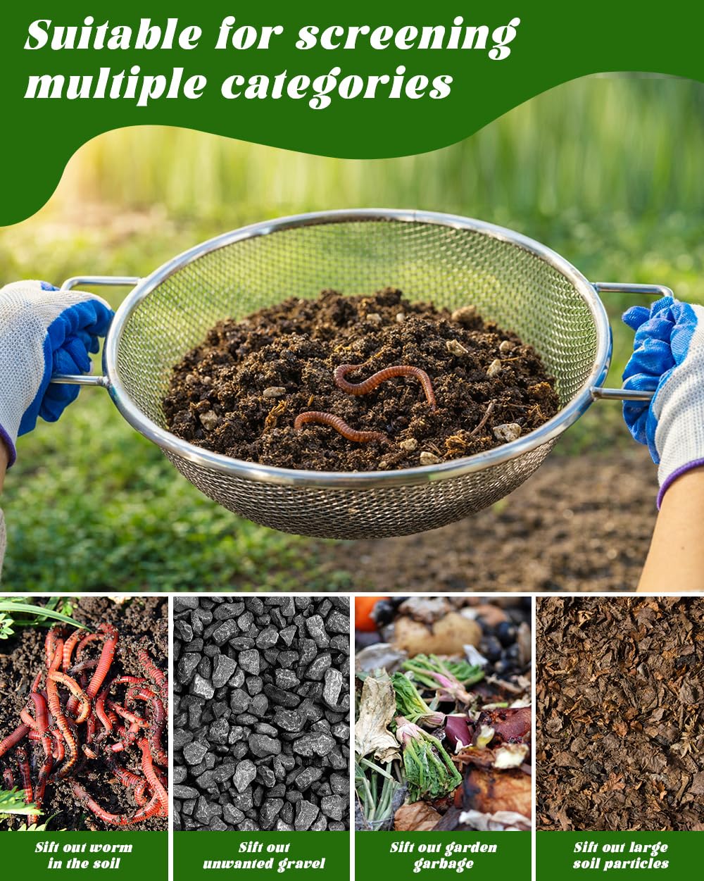 Xgunion dirt sifter handle design provides a comfortable grip