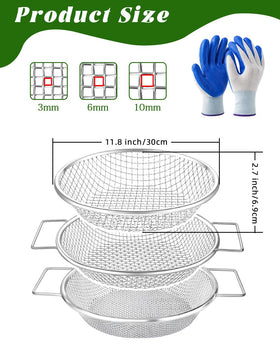 Xgunion soil sifter with 1/4 inch mesh for gravel and rocks separation
