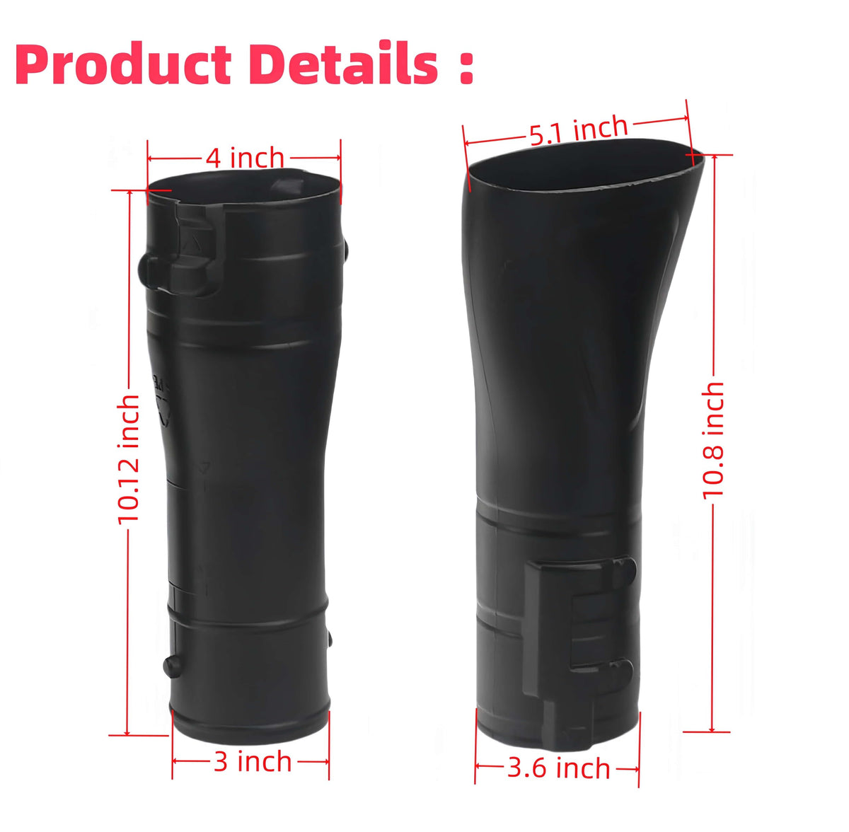 Black plastic blower nozzle sleeve from XHBAN offers durable, long-lasting use.