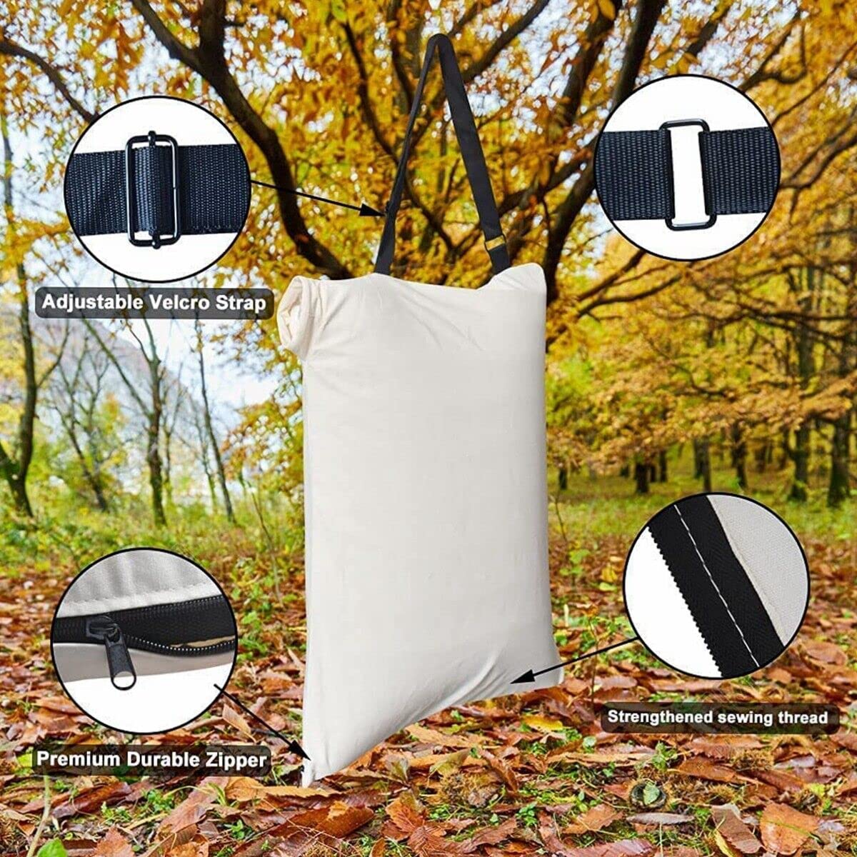 XHBAN heavy-duty leaf bag made of cotton-poly blend for long-lasting use.