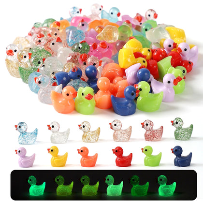 XHDMY glitter ducks set for fairy garden sparkle and DIY decor