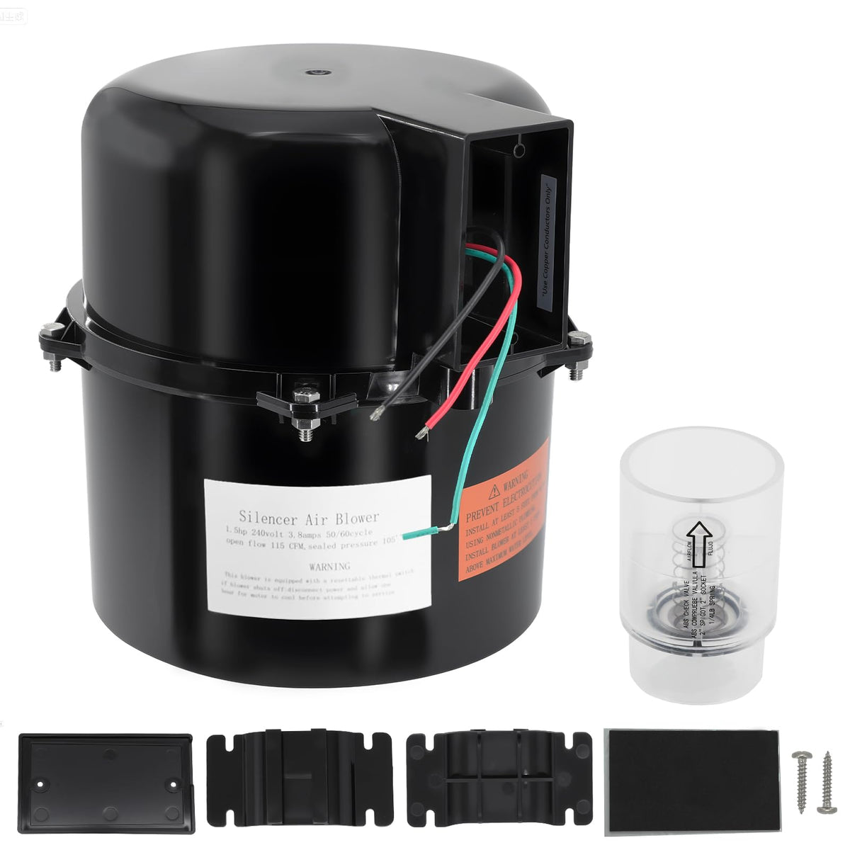 XHHEZQ Silencer Spa Blower 1.5HP 240V with steady air flow for spa jets