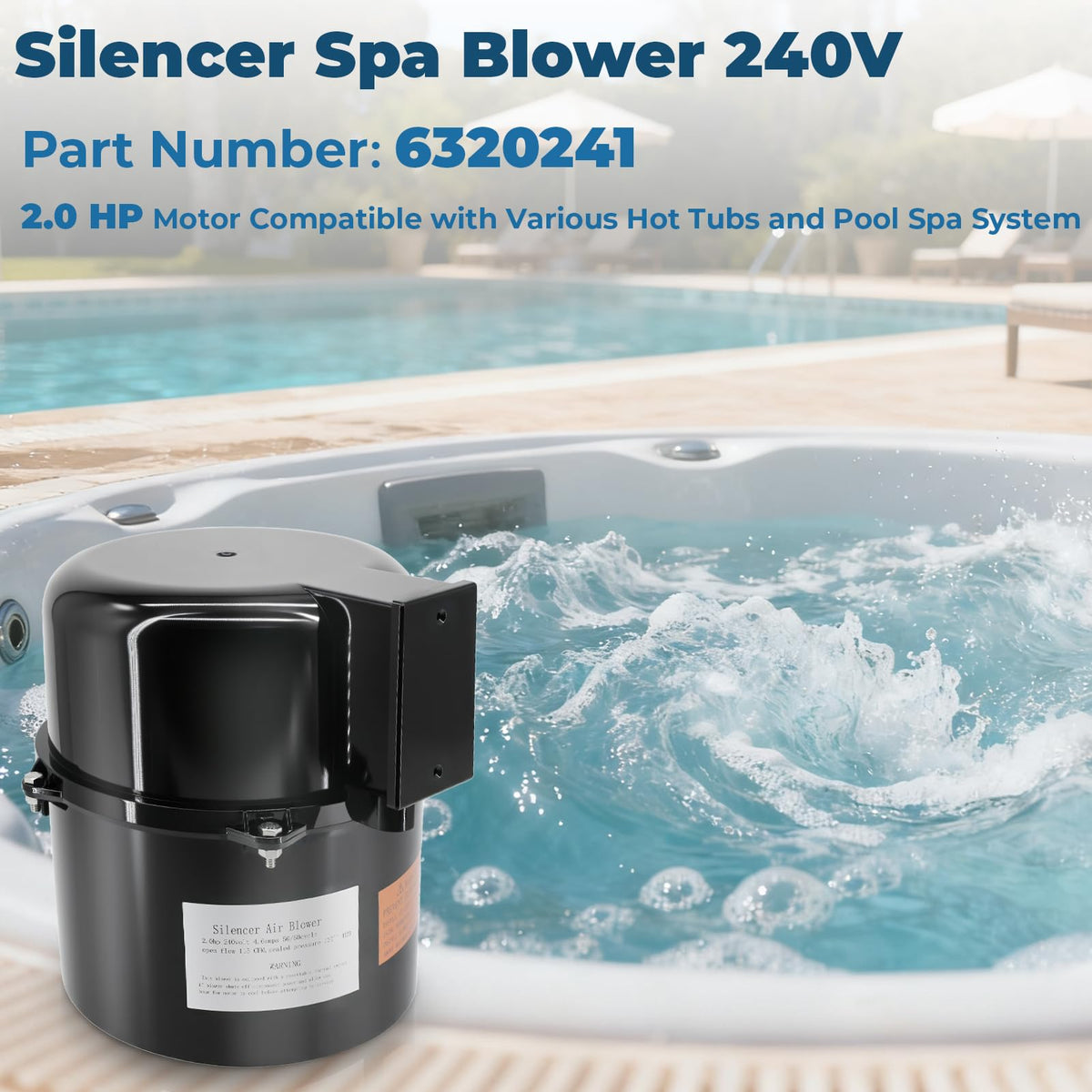 XHHEZQ Silencer Spa Blower airflow stream delivers steady water-moving power.