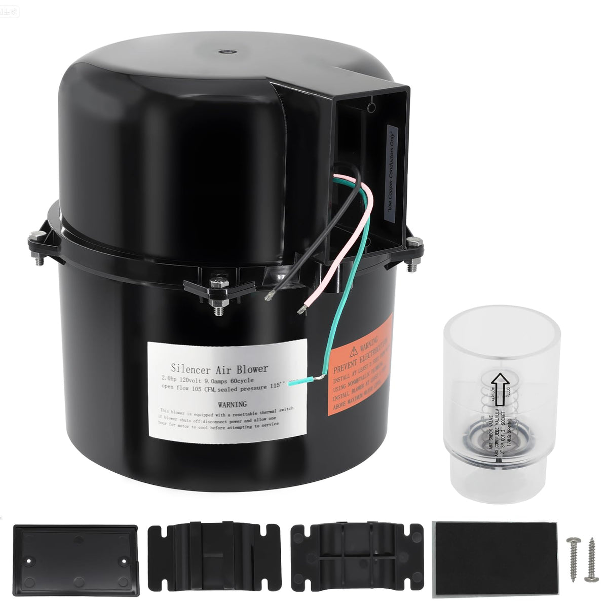 XHHEZQ spa blower assembly shows quiet dampening for 2-inch piping.