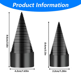 XhjzgcTech 42mm firewood splitter bit close-up highlighting deep-thread design