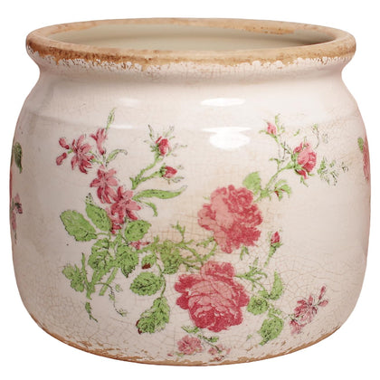 Xiaan Jiaju pastel floral ceramic planter with gentle pink glaze for indoor greenery