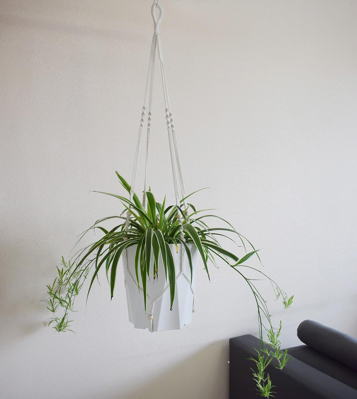 Handmade from natural cotton rope with a strong weave for stability