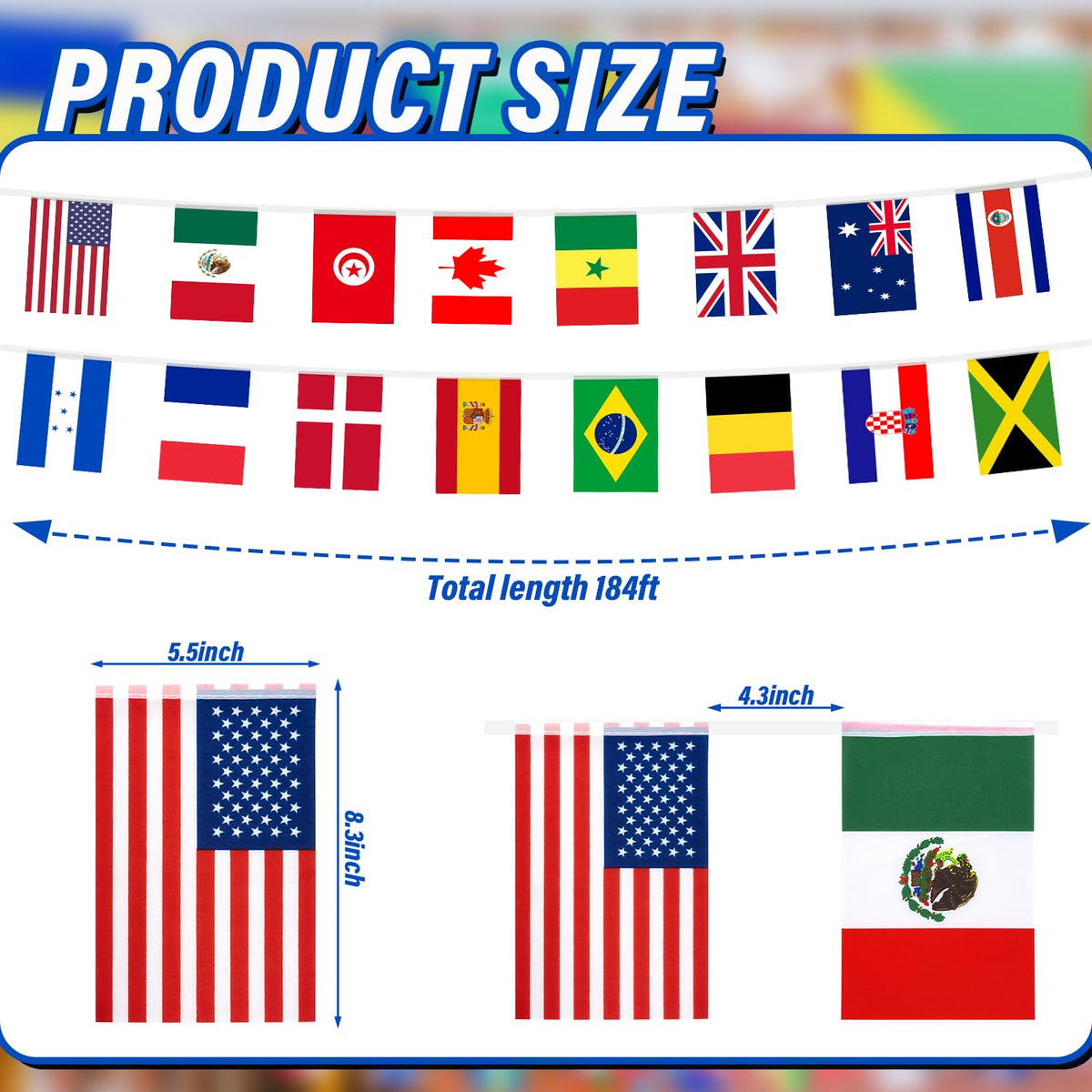 XIFAN 200-country flags set for vibrant global celebrations in schools or venues.