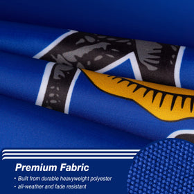 XIFAN 3-ply heavy-duty polyester flag with reinforced stitching for durability.