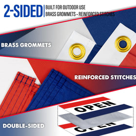 XIFAN 3x5ft double-sided flag with reinforced header.