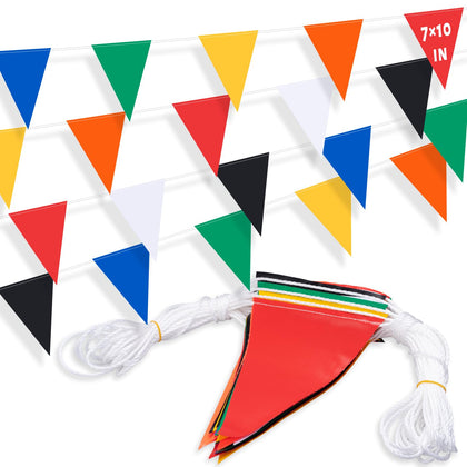 XIFAN 50ft pennant banner flags for outdoor visibility and guidance.