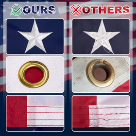 XIFAN 6x10 flag outdoors, weatherproof and quick-drying after rain or snow.