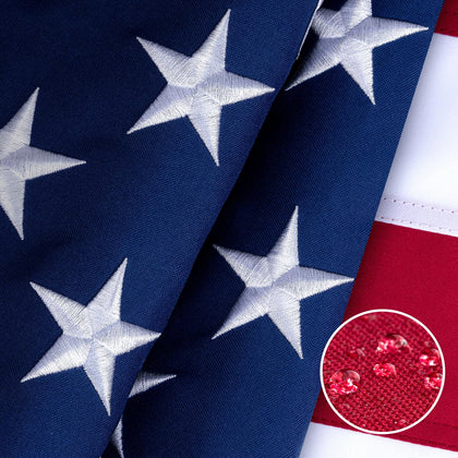 XIFAN American Flag 5x8ft for outdoor use with tearproof construction and wind readiness.