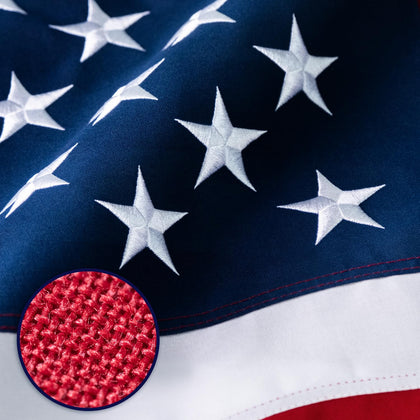 XIFAN American Flag 6x10 ft deluxe open-weave spun polyester for wind-friendly durability