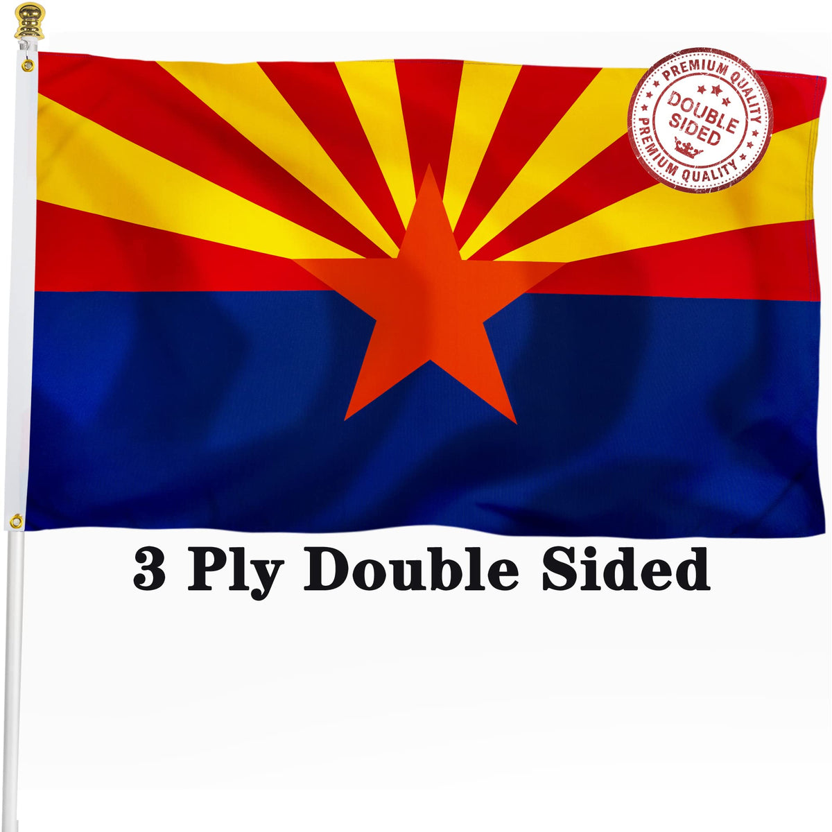 XIFAN Arizona flag 3x5 front view with bold print for outdoor display