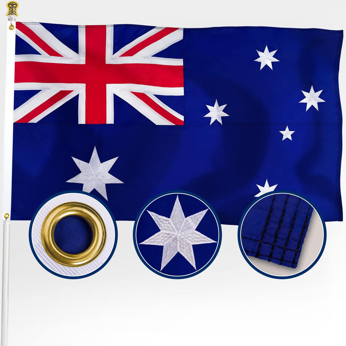 XIFAN Australia flag 3x5ft outdoor flag flying securely with durable 210D nylon