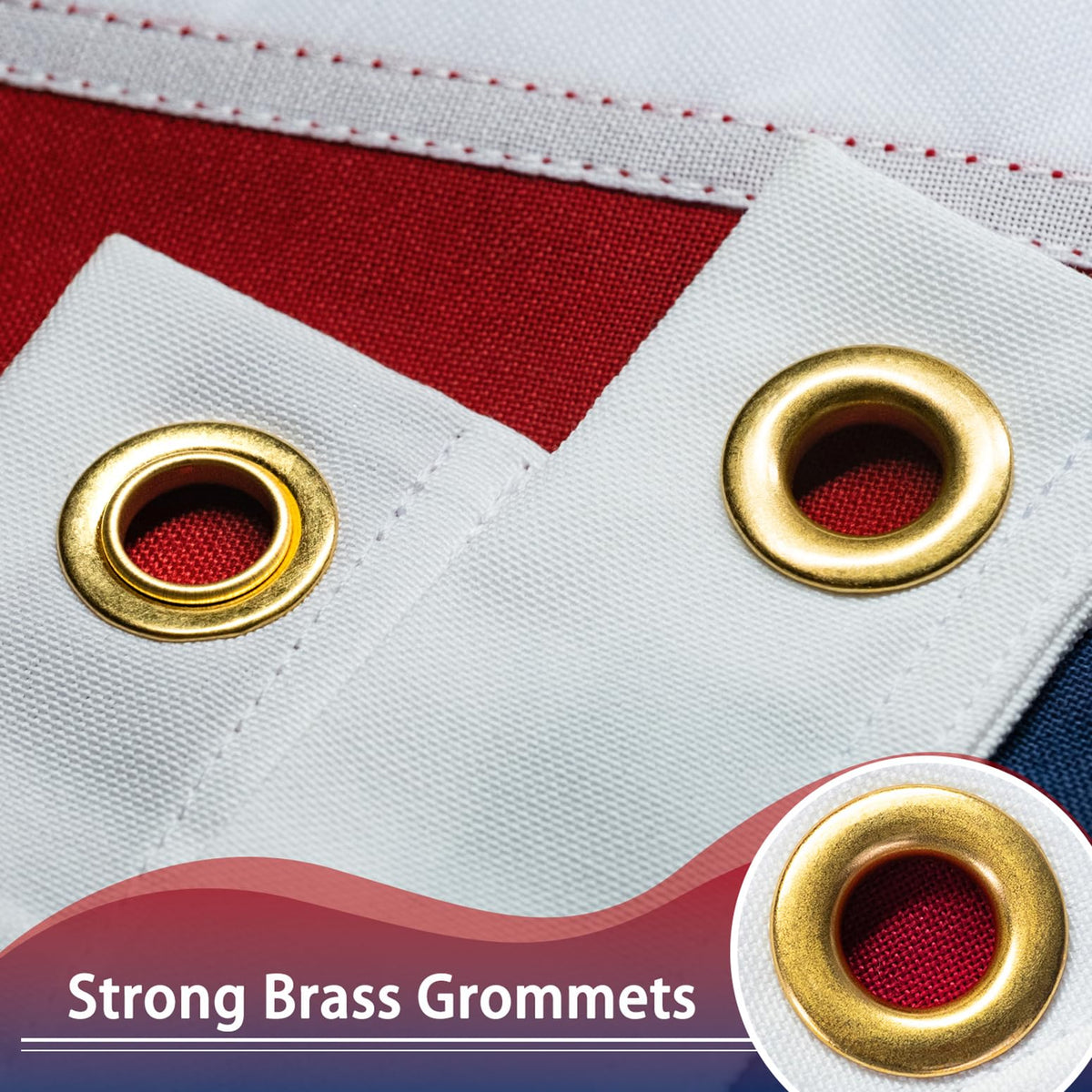 XIFAN Betsy Ross flag heavy-duty header supports long-lasting use.