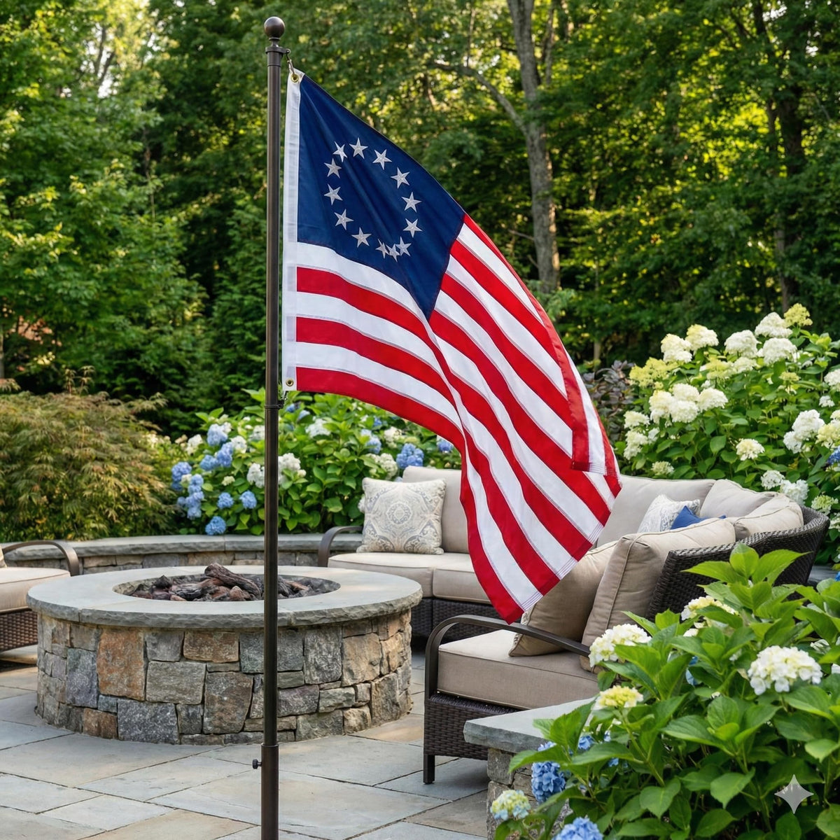 XIFAN Betsy Ross flag wall or pole display option.