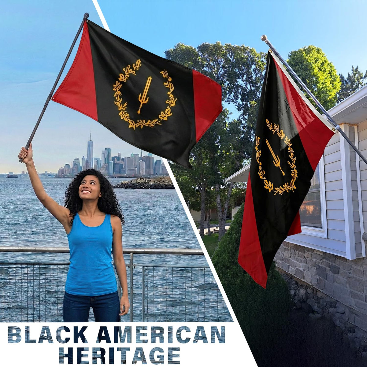 XIFAN flag used for Black History Month and Juneteenth decor in classroom or gym